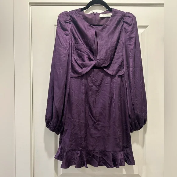 Astr | Dresses | Astr The Label Purple Satin Jacquard Mini Dress Sz M |  Poshmark